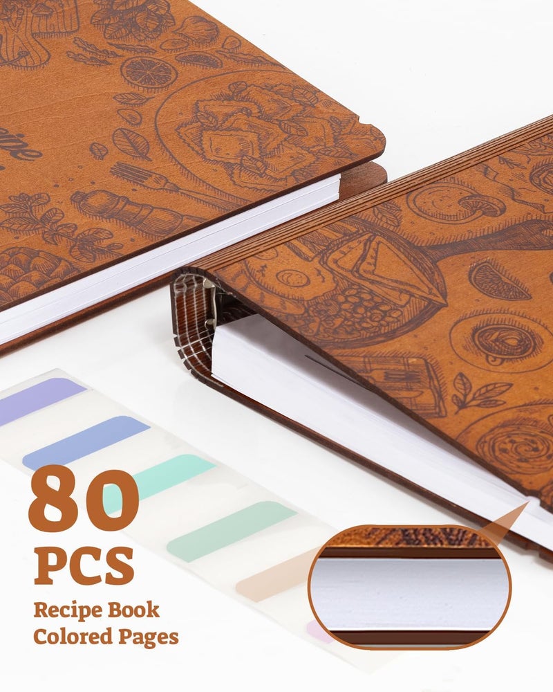ikedas Woodcover Blank Recipe Book to Write in Your Own Recipes, Recipe Binder for Handwritten Recipes, Thoughtful Blank Recipe Book, Recipe Journal Gift, Cook Books Blank, Recipe Holders, Baking Version - Image 5