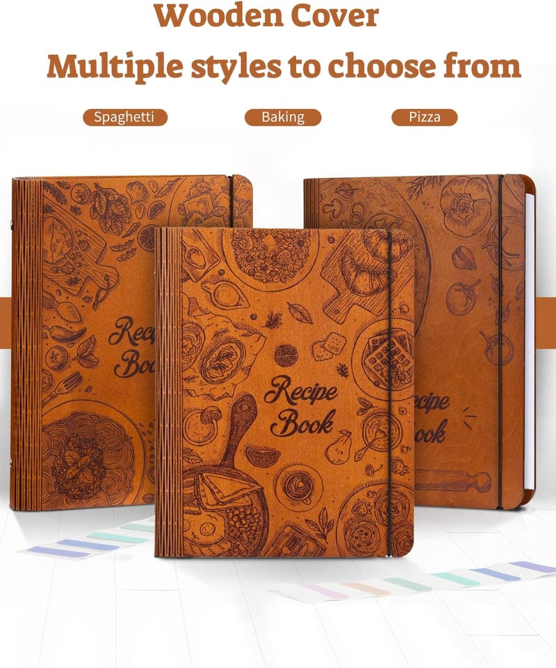 ikedas Woodcover Blank Recipe Book to Write in Your Own Recipes, Recipe Binder for Handwritten Recipes, Thoughtful Blank Recipe Book, Recipe Journal Gift, Cook Books Blank, Recipe Holders, Baking Version - Image 4