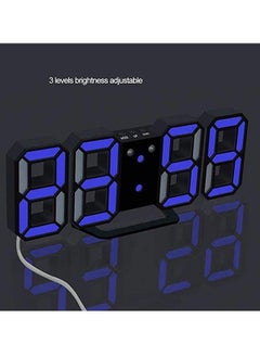 PADOM Padom 3D LED Digital Clock Glowing Night Mode Brightness Adjustable Electronic Table Clock 24 Or 12 Hour Display Alarm Clock Wall Hanging  - Image 2