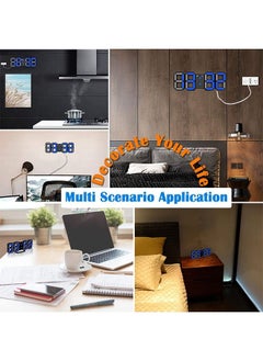 PADOM Padom 3D LED Digital Clock Glowing Night Mode Brightness Adjustable Electronic Table Clock 24 Or 12 Hour Display Alarm Clock Wall Hanging  - Image 5