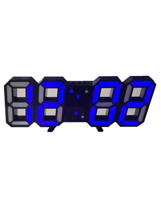 PADOM - Padom 3D LED Digital Clock Glowing Night Mode Brightness Adjustable Electronic Table Clock 24 Or 12 Hour Display Alarm Clock Wall Hanging - Image 1