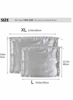 Excefore Dust Cover Storage Bags, 2 Pcs Silk Dustproof Drawstring Bag Travel Pouch, Bags for Handbags Purses Pocketbooks Shoes Boots, Sliver(60 x 50cm)  - Image 5