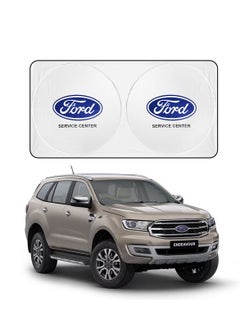 فورد مظلة سيارة FORD لحماية من الأشعة فوق البنفسجية والحرارة، حاجب شمس قابل للطي يحافظ على برودة سيارتك، يحجب الأشعة فوق البنفسجية، واقي شمسي للزجاج الأمامي للسيارة  - Image 1