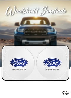 فورد مظلة سيارة FORD لحماية من الأشعة فوق البنفسجية والحرارة، حاجب شمس قابل للطي يحافظ على برودة سيارتك، يحجب الأشعة فوق البنفسجية، واقي شمسي للزجاج الأمامي للسيارة  - Image 2