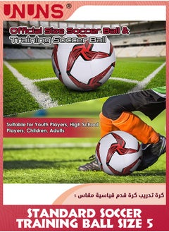 UNUNS Soccer Ball Size 5,Match Soccer Ball,Club League Training Ball,Youth Soccer With Pump,Outdoor Play Game Training Practice Football For Adults Teens Kids,Double Layer Anti-Explosion Football  - Image 4