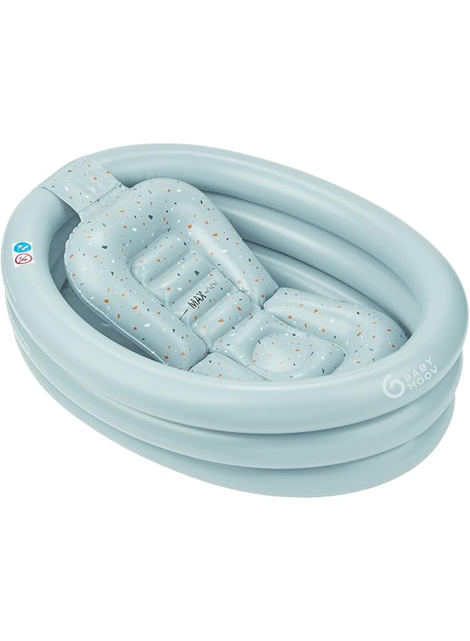 babymoov Aquadots Inflatable Baby Bath With Bath Support Toddler Bath Travel Bath Baby Paddling Pool - Image 1