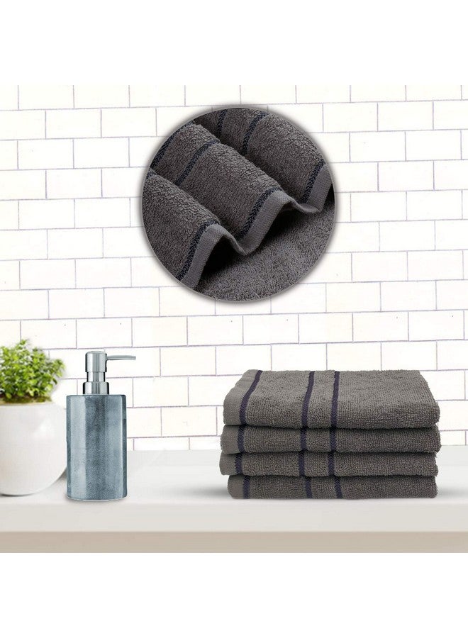 Sassoon Melrose 100% Cotton 4 Piece Hand Towel Set, 380 GSM, Grey (40cmX60cm) - Highly Absorbent, Soft Material, Perfect for Daily Use - Image 1