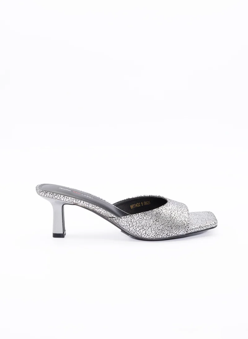 Bata Textured Heel Mule Sandals