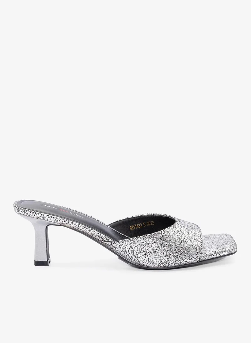 Bata Textured Heel Mule Sandals