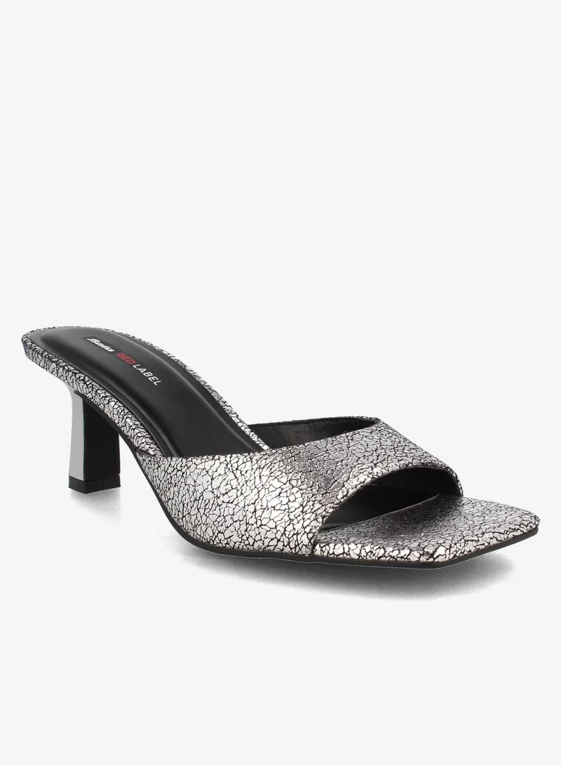Bata Textured Heel Mule Sandals