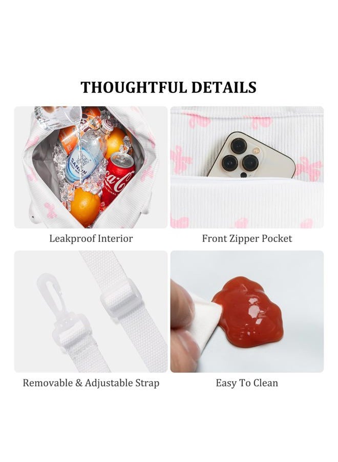 MEXS Lunch Bag for Women Adult Large Insulated Lunch Box Girl Cute Corduroy Lunch Tote Bags Reusable Leakproof Cooler Work Picnic - Image 4
