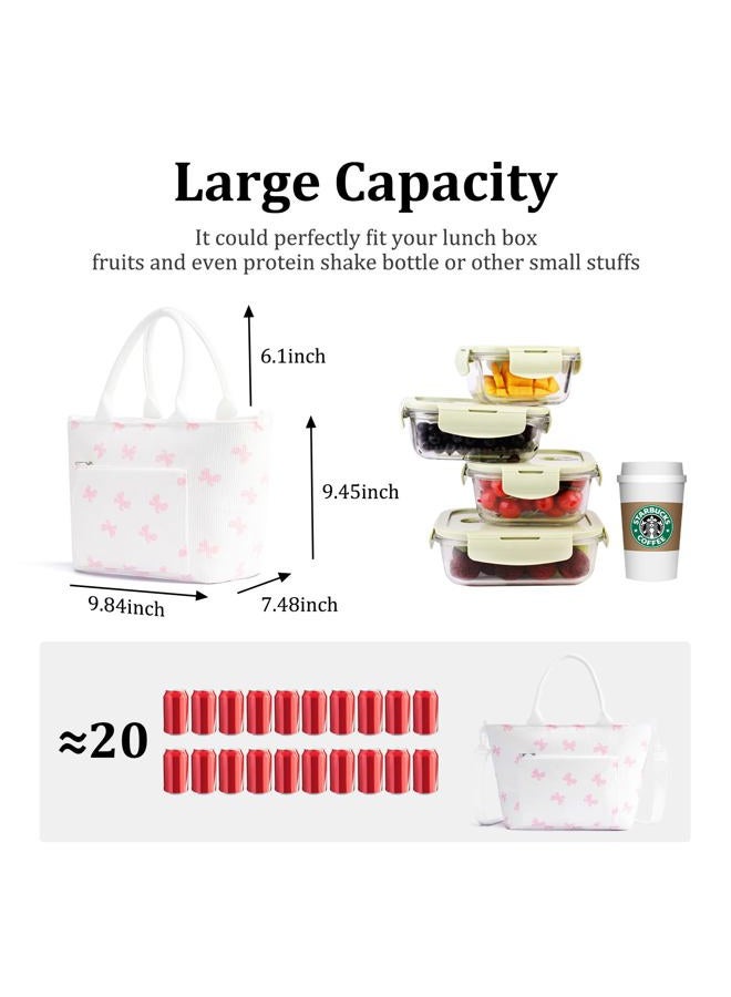 MEXS Lunch Bag for Women Adult Large Insulated Lunch Box Girl Cute Corduroy Lunch Tote Bags Reusable Leakproof Cooler Work Picnic - Image 2