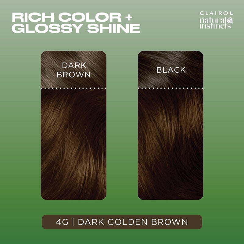 Clairol Natural Instincts Demi-Permanent Hair Dye, 4G Dark Golden Brown Hair Color, Pack of 1 - Image 4