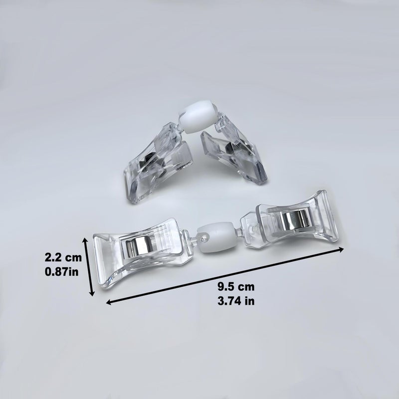 LJY 16 Pieces Clear Plastic Rotatable Merchandise Sign Display Mini Clip Tag Holders for Business Cards - Image 2
