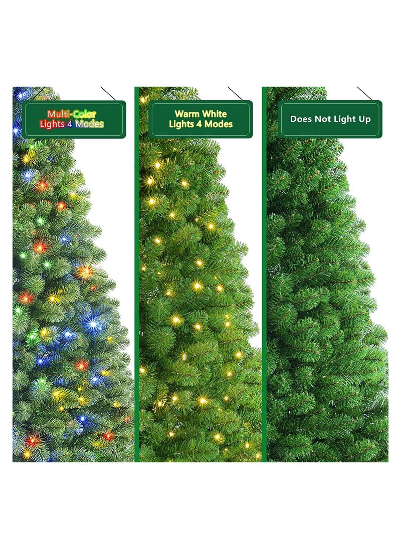 SINCHER - Prelit Christmas Tree 180cm, 1200 Branch Tips Artificial  Tree, 350 Color Changing LED Lights, Easy Assembly with Metal Stand and Hinged Branches - Image 1