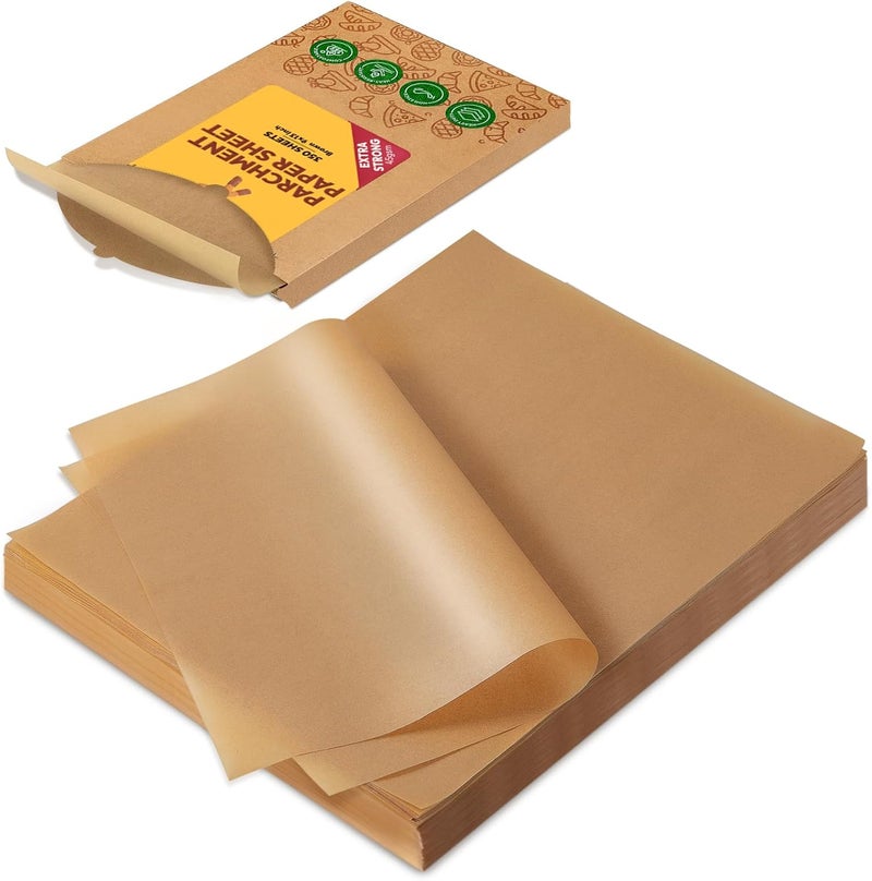 katbite 350Pcs 9x13 In Parchment Paper Sheets, Heavy Duty Unbleached Baking Paper, Non-stick & Oil Proof for Oven, Air Fryer, Grilling, Steaming and Cooking Bread - Image 1