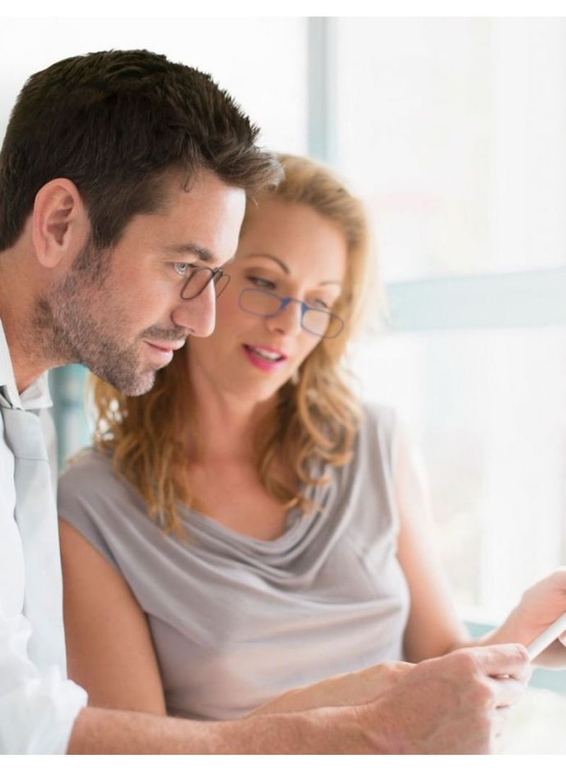 ThinOptics unisex-adult Reading Glasses + Black Universal Pod Case | Clear Frames, 2.00 Strength Readers Clear Frames / Black Case, 44 mm - Image 2