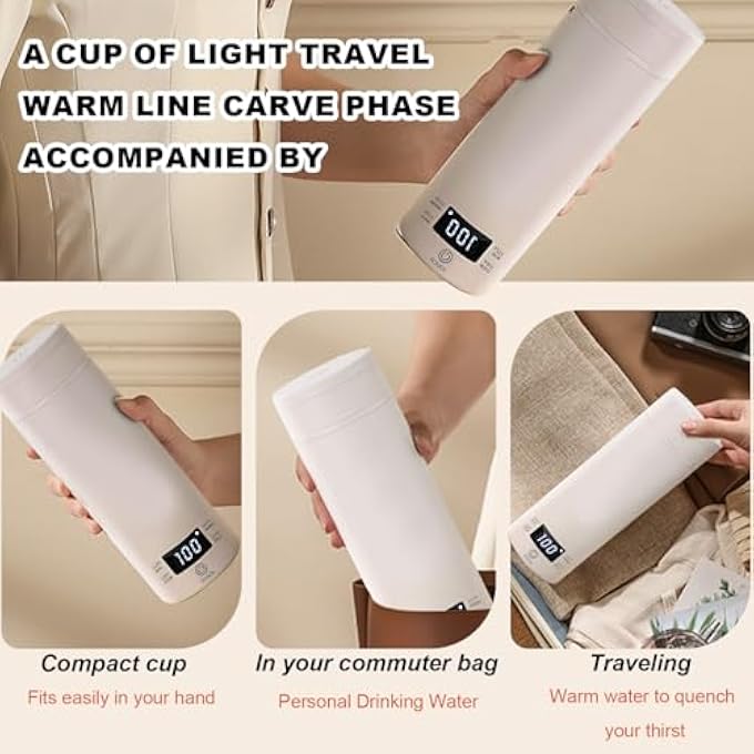 rayihni Hatah Electric Portable Kettle For Travel Small 304 Stainless Steel Travel Kettle 500Ml Auto ShutOff  AntiDry Burning Mini Kettle Portable Water Boiler - Image 3