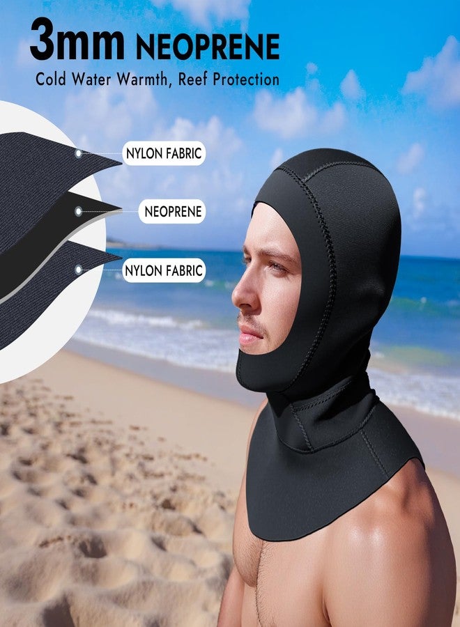 Dizokizo Diving Scuba Hood 3mm Thermal Neoprene Wetsuit Hood for Men Women Wetsuit Hat Cap for Kayaking Snorkeling Sailing Water Sports with Flow Vent (L) - Image 2