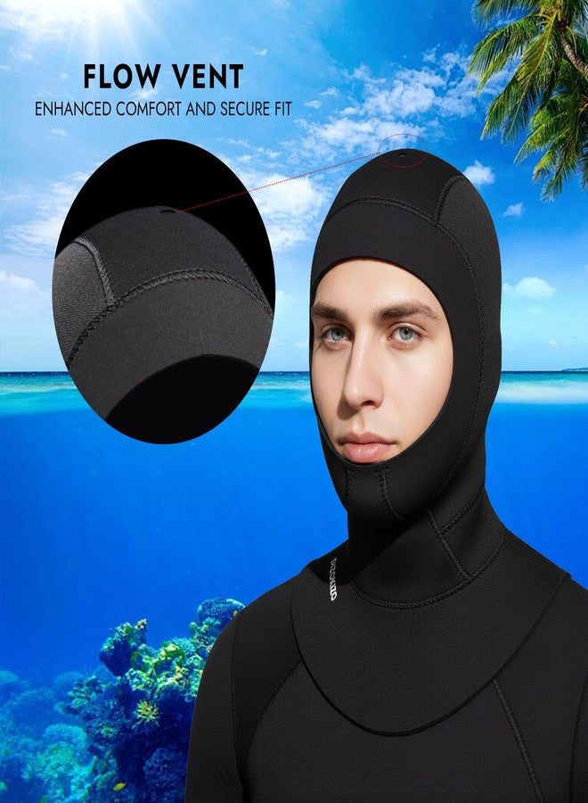 Dizokizo Diving Scuba Hood 3mm Thermal Neoprene Wetsuit Hood for Men Women Wetsuit Hat Cap for Kayaking Snorkeling Sailing Water Sports with Flow Vent (L) - Image 4