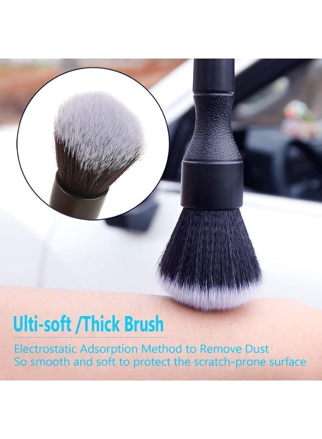 2 جهاز كمبيوتر شخصي فائقة الناعمة السيارة تفصيل فرشاة مجموعة, السيارة تفصيل فرشاة مجموعة, طبيعية ممتازة مقبض طويل, قبضة مريحة, خدش التنظيف الحر, للمحركات, العجلات, الداخلية, الجلد, التقطيع, الأسود - Image 5