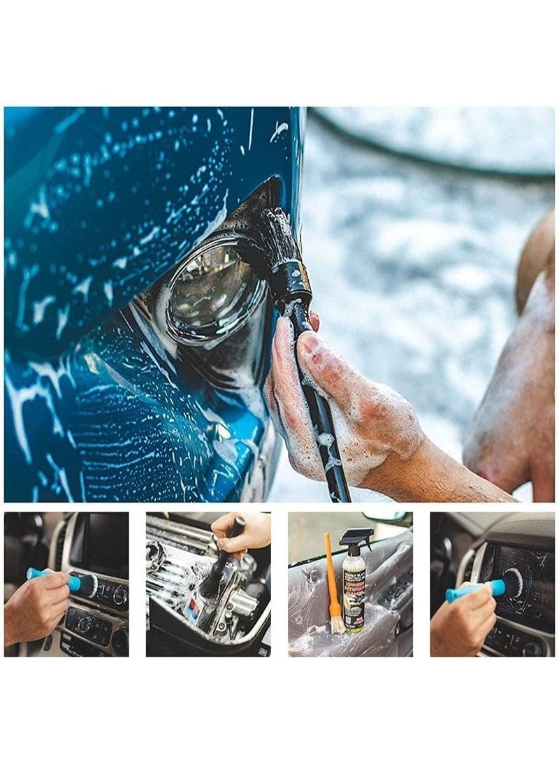 2 جهاز كمبيوتر شخصي فائقة الناعمة السيارة تفصيل فرشاة مجموعة, السيارة تفصيل فرشاة مجموعة, طبيعية ممتازة مقبض طويل, قبضة مريحة, خدش التنظيف الحر, للمحركات, العجلات, الداخلية, الجلد, التقطيع, الأسود - Image 3