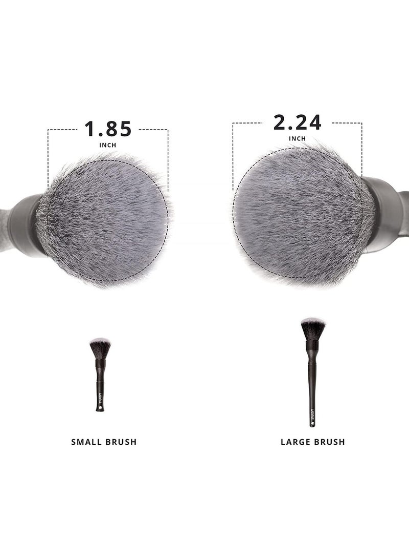 2 جهاز كمبيوتر شخصي فائقة الناعمة السيارة تفصيل فرشاة مجموعة, السيارة تفصيل فرشاة مجموعة, طبيعية ممتازة مقبض طويل, قبضة مريحة, خدش التنظيف الحر, للمحركات, العجلات, الداخلية, الجلد, التقطيع, الأسود - Image 2