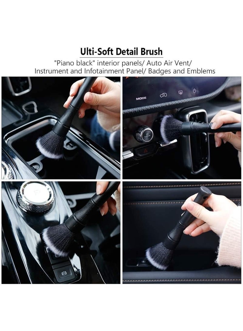 2 جهاز كمبيوتر شخصي فائقة الناعمة السيارة تفصيل فرشاة مجموعة, السيارة تفصيل فرشاة مجموعة, طبيعية ممتازة مقبض طويل, قبضة مريحة, خدش التنظيف الحر, للمحركات, العجلات, الداخلية, الجلد, التقطيع, الأسود - Image 4