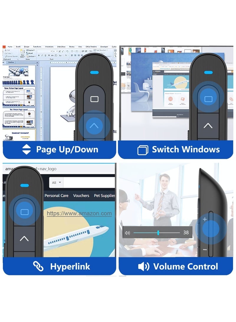 2.4Ghz Wireless Presenter, Flip Pen with Presentation Pointers, Rechargeable PowerPoint Presentation Clicker for Windows and Mac, Remote Control for Slideshows, Keynote and More - Image 5