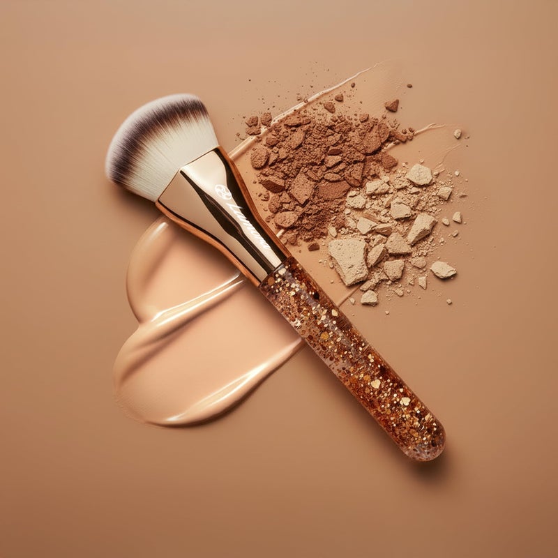 Lamora Blending Liquid Makeup Foundation Brush - Kabuki Contour Brush, Face Stippling Brush With Pro Quality Synthetic Dense Bristles For Buffing Mineral Cream, Powder, Blush - Image 5