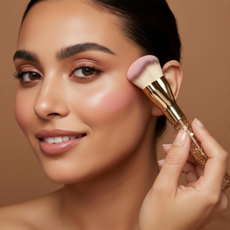 Lamora Blending Liquid Makeup Foundation Brush - Kabuki Contour Brush, Face Stippling Brush With Pro Quality Synthetic Dense Bristles For Buffing Mineral Cream, Powder, Blush - Image 4