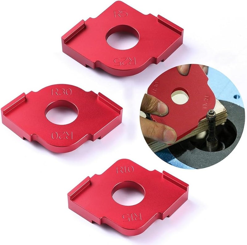 Aluminium Alloy 3 Piece Radius Router Templates Jig for R5 to R30 Corner Woodworking - Image 2