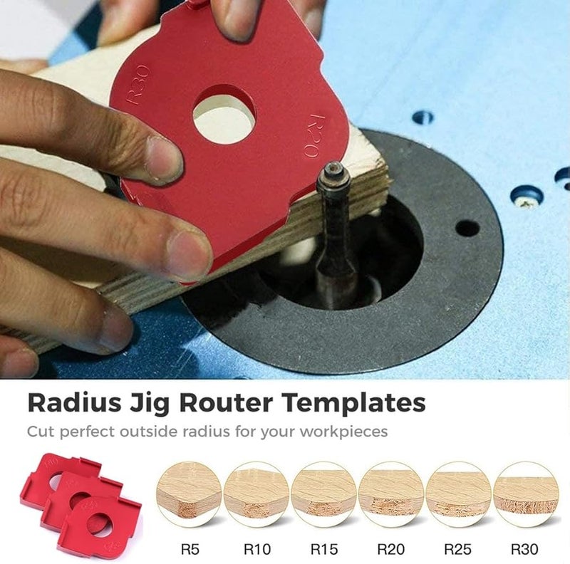 Aluminium Alloy 3 Piece Radius Router Templates Jig for R5 to R30 Corner Woodworking - Image 5