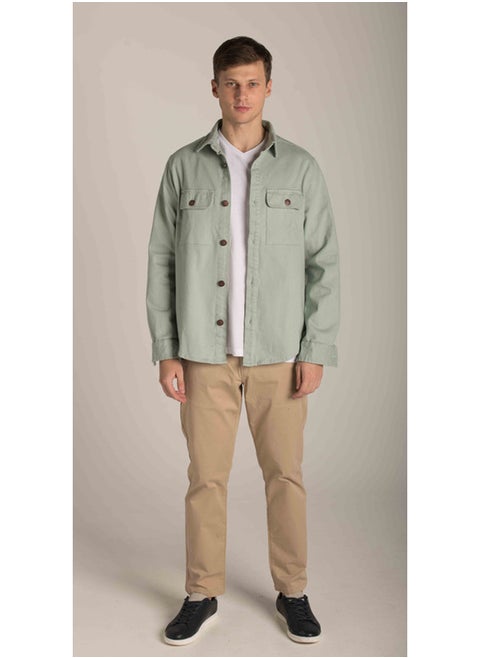 PATCH POCKETS PLAIN OVERSHIRT