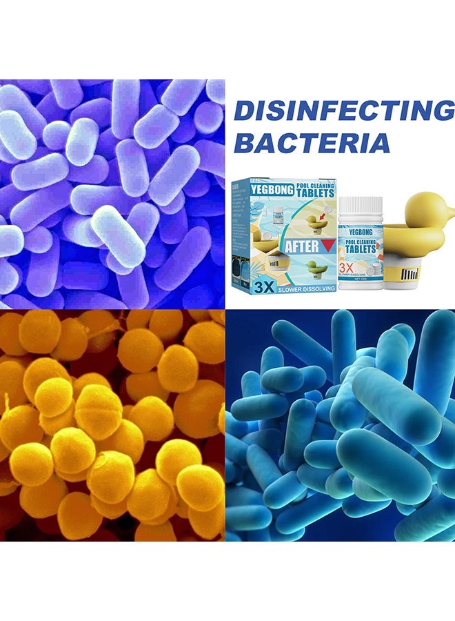 YEGBONG Pool Cleaning Float And Purifier Tablets Kit - 100g Multifunctional Chlorine Tablets - Chlorinating Tablets with Chlorine Floater Dispenser - Long Lasting Chlorinating Tabs - Cleaning Tablets for Swimming Pools, Hot Tubs & Spas & Pool Maintenance - Image 4