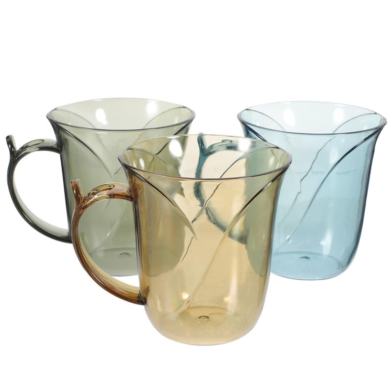 Transparent Bathroom Toothbrush Cup Set 3 Pieces Reusable Mouthwash Mug - Image 2