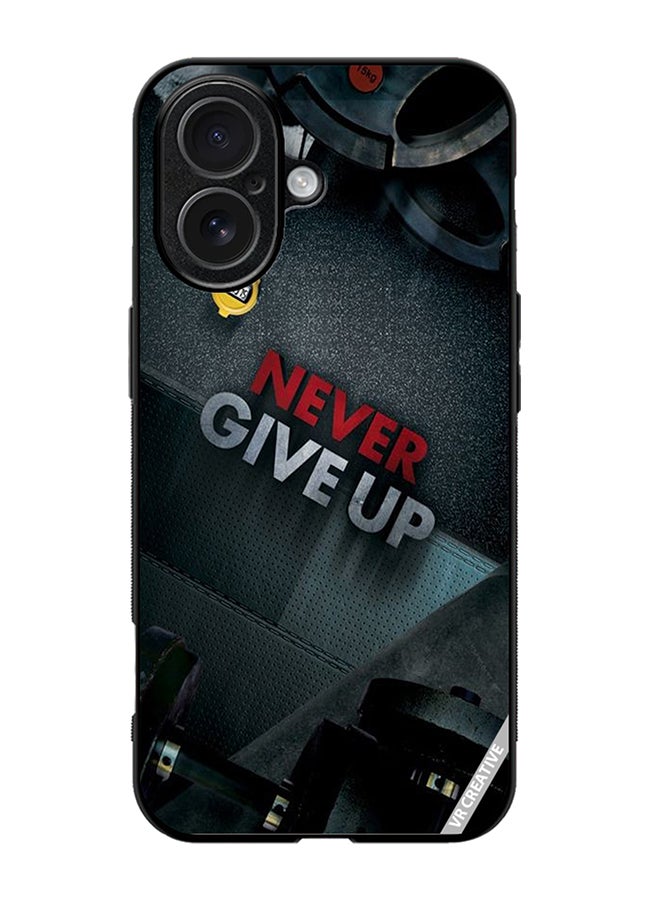 Protective Case Cover For Apple iPhone 17 Never Give Up Design Multicolour