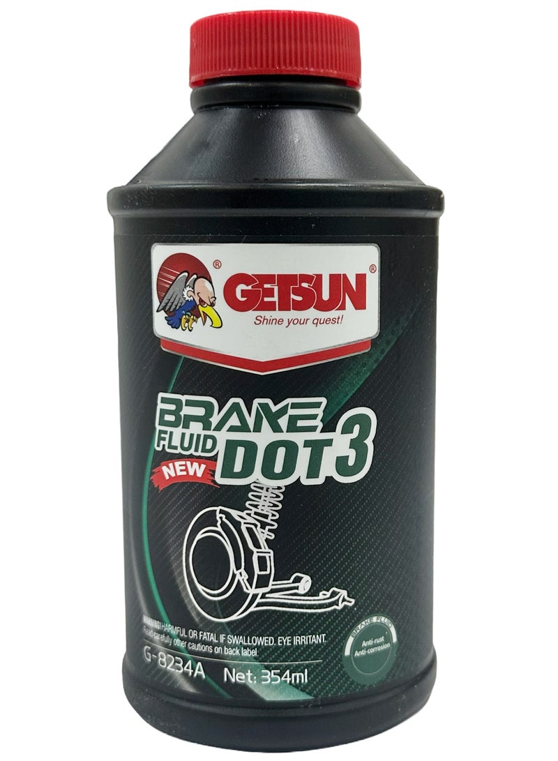 GETSUN Brake Fluid DOT 3 354ml – Automotive Brake Fluid with Anti-Rust and Anti-Corrosion Formula - Image 1
