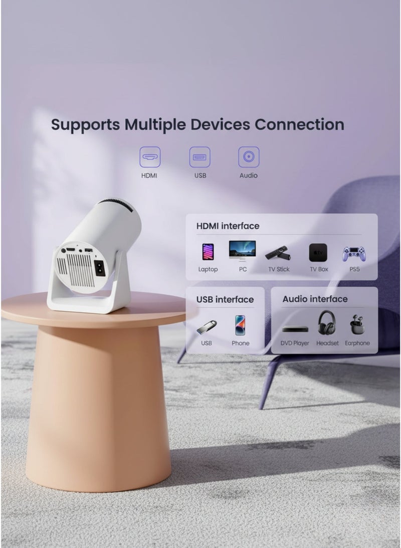 WiMiUS Mini Projector S27 WiFi Bluetooth 1080P Support, 270° Adjustable Stand, Auto Keystone Portable Home Theater Projector - Image 5