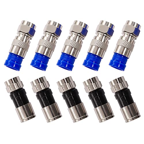 mxuteuk Coax Cable Crimper Kit Adjustable RG6 RG59 RG11 75-5 75-7 Coaxial Compression Tool Fitting Wire Stripper With 10 pcs F Compression Connectors - Image 4