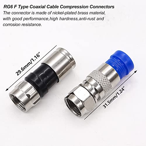 mxuteuk Coax Cable Crimper Kit Adjustable RG6 RG59 RG11 75-5 75-7 Coaxial Compression Tool Fitting Wire Stripper With 10 pcs F Compression Connectors - Image 5