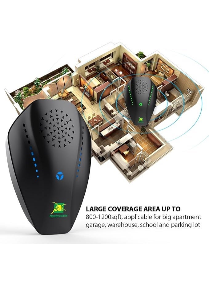 NUTRI MASTER Ultrasonic Pest Repeller, Electronic Pest Repellent Ultrasonic Plug in Indoor Pest Control for Roach, Mosquito, Mice, Spider, Ant, Fleas, Bug Repellent Indoor for House Garage Office Hotel - Image 3