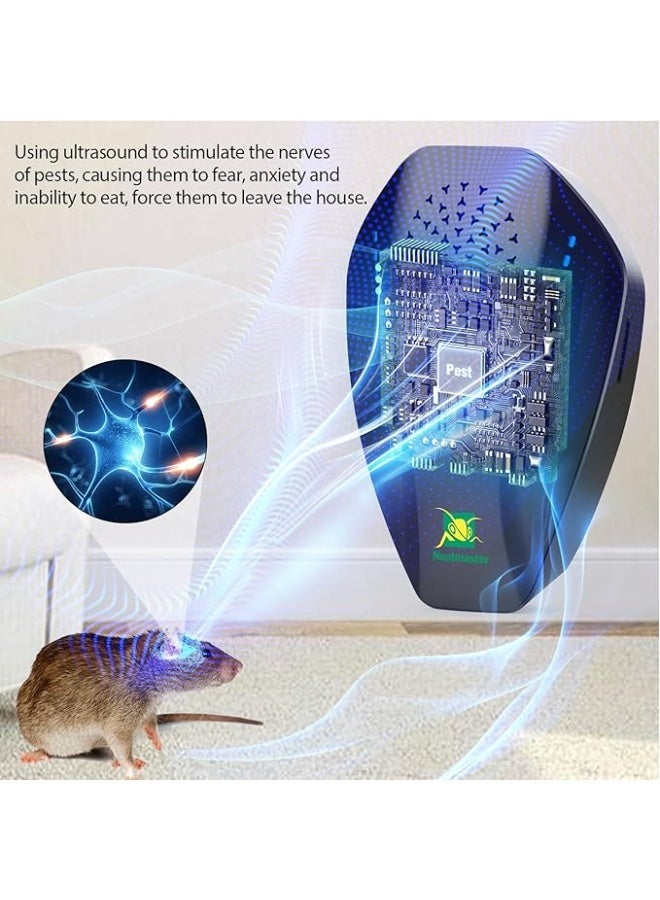 NUTRI MASTER Ultrasonic Pest Repeller, Electronic Pest Repellent Ultrasonic Plug in Indoor Pest Control for Roach, Mosquito, Mice, Spider, Ant, Fleas, Bug Repellent Indoor for House Garage Office Hotel - Image 4