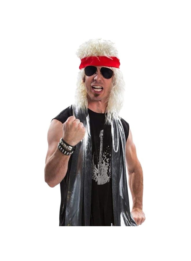 MORPH 80s Rocker Costume Men, Rockstar Mens Costume, Mens 80s Rocker Costume, Rocker Costume, Mens Rock and Roll Costume, Silver, L - Image 2