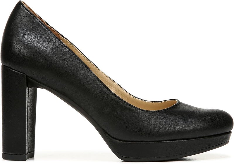 Naturalizer Women's Berlin Chunky High Heel Platform Pump in Black Smooth, Size 11 Wide - Image 4
