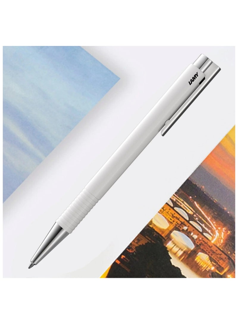 LAMY قلم حبر جاف م+ ذو رأس متوسط حبر أسود برميل أبيض - Image 3