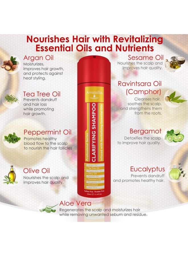 Arvazallia Clarifying Shampoo with Revitalizing Essential Oils - Professional-Grade Anti-Residue Cleanser Infused with Argan, Tea Tree, Peppermint, Olive, Sesame Oils, and Aloe - Image 3