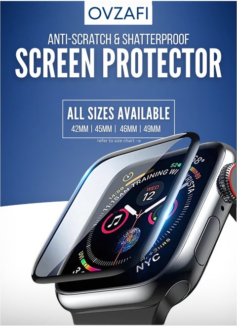 Apple Watch 44mm Screen Protector – Full Coverage Anti-Scratch & Shatterproof Film for Apple Watch Series 4 / 5 / 6 / SE (1st & 2nd Gen)