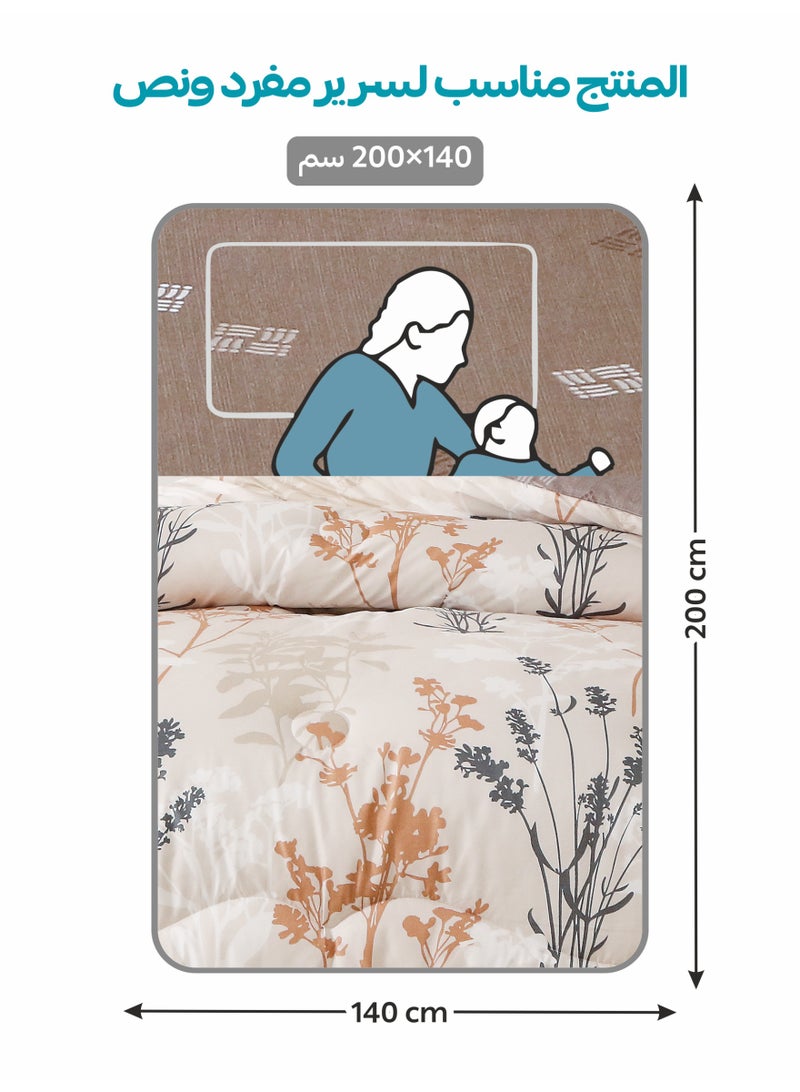 Donetella 4-Pcs Printed Single Comforter Set | Fits 140x200 cm Size Bed | Soft Brushed Microfiber | Reversible Printed Comforter | 350 GSM Down Alternative Fill - Image 3