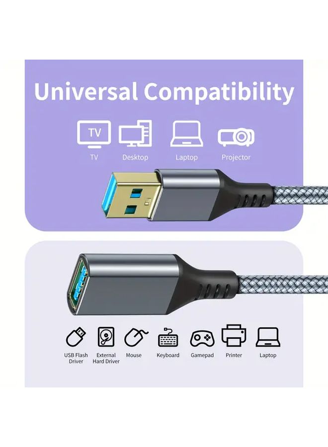 USB 3.0 Extension Cable 0.5M 5Gbps Grey For VR and 4K Camera - Image 5
